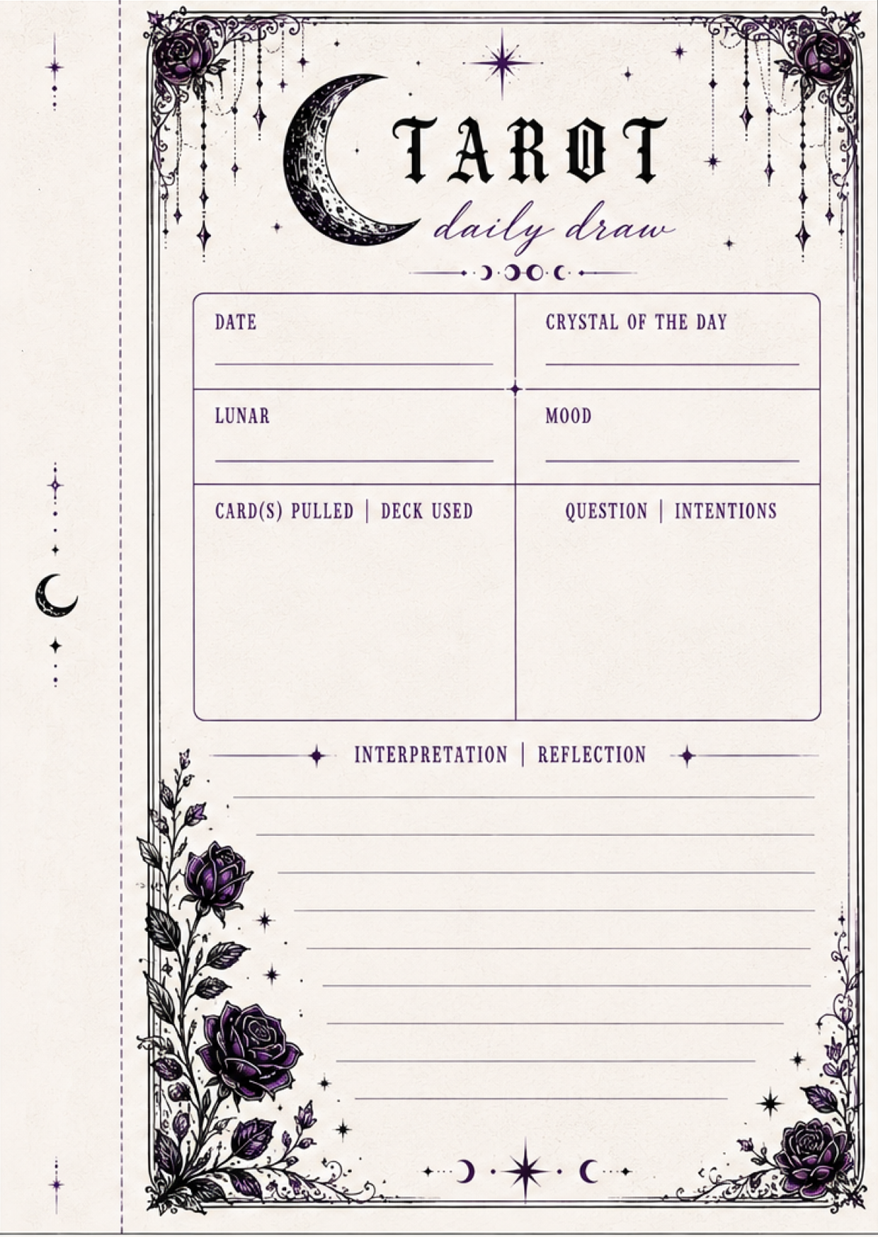 Custom Conjured to Order A6 Tarot Journal | Refillable Daily Draw Binder