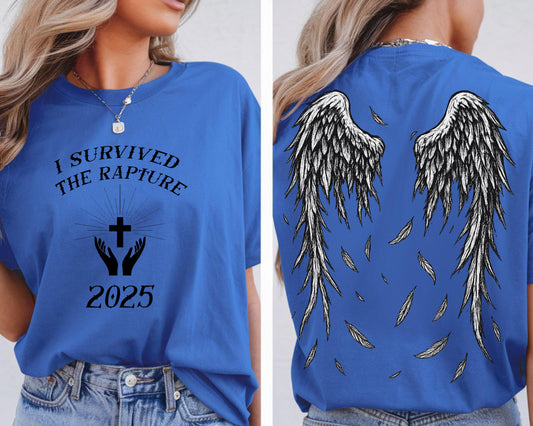 I survived the Rapture T-Shirt White Wings