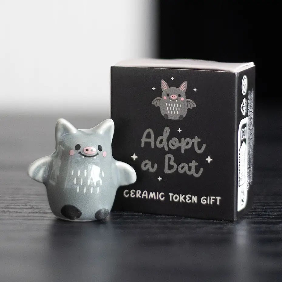 Adopt a Bat Ceramic Token Gift | Cute Bat Collectible Keepsake