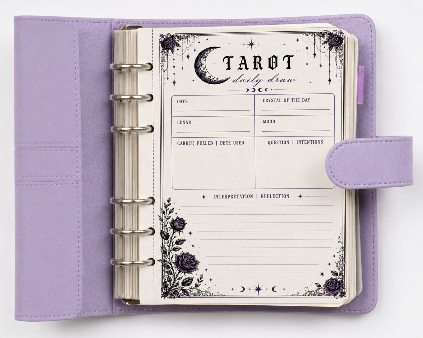 Custom Conjured to Order A6 Tarot Journal | Refillable Daily Draw Binder