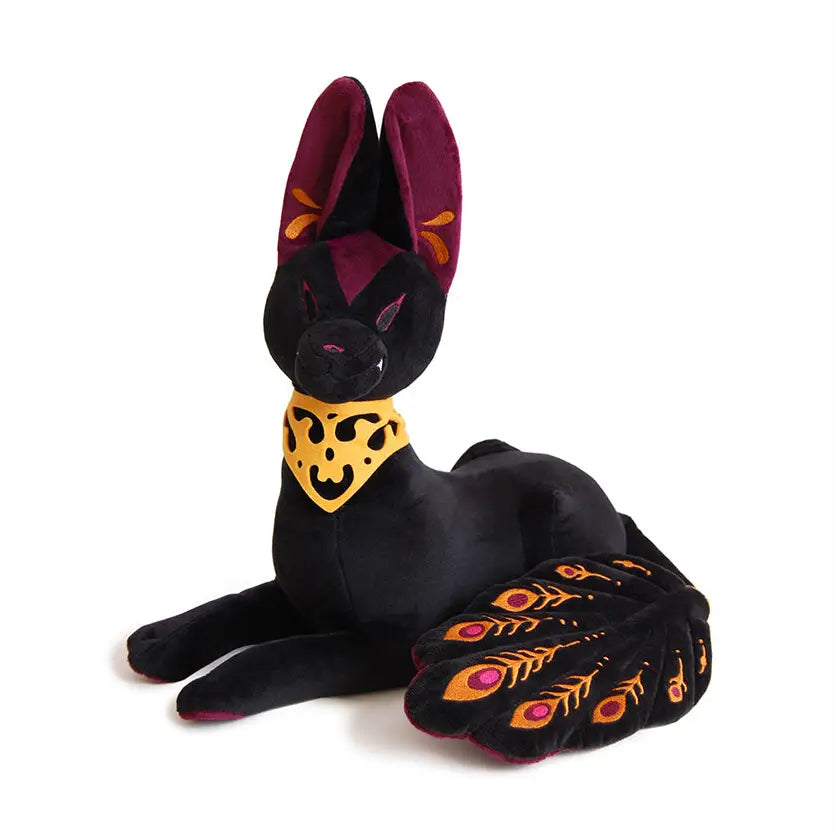 Floral Frolic Underworld Jackal Plush – 15" Tall Gothic Mythology Companion