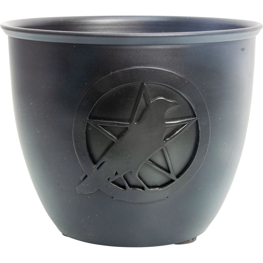 Pentacle Raven Metal Smudge Pot | 5" Incense Burner & Altar Bowl
