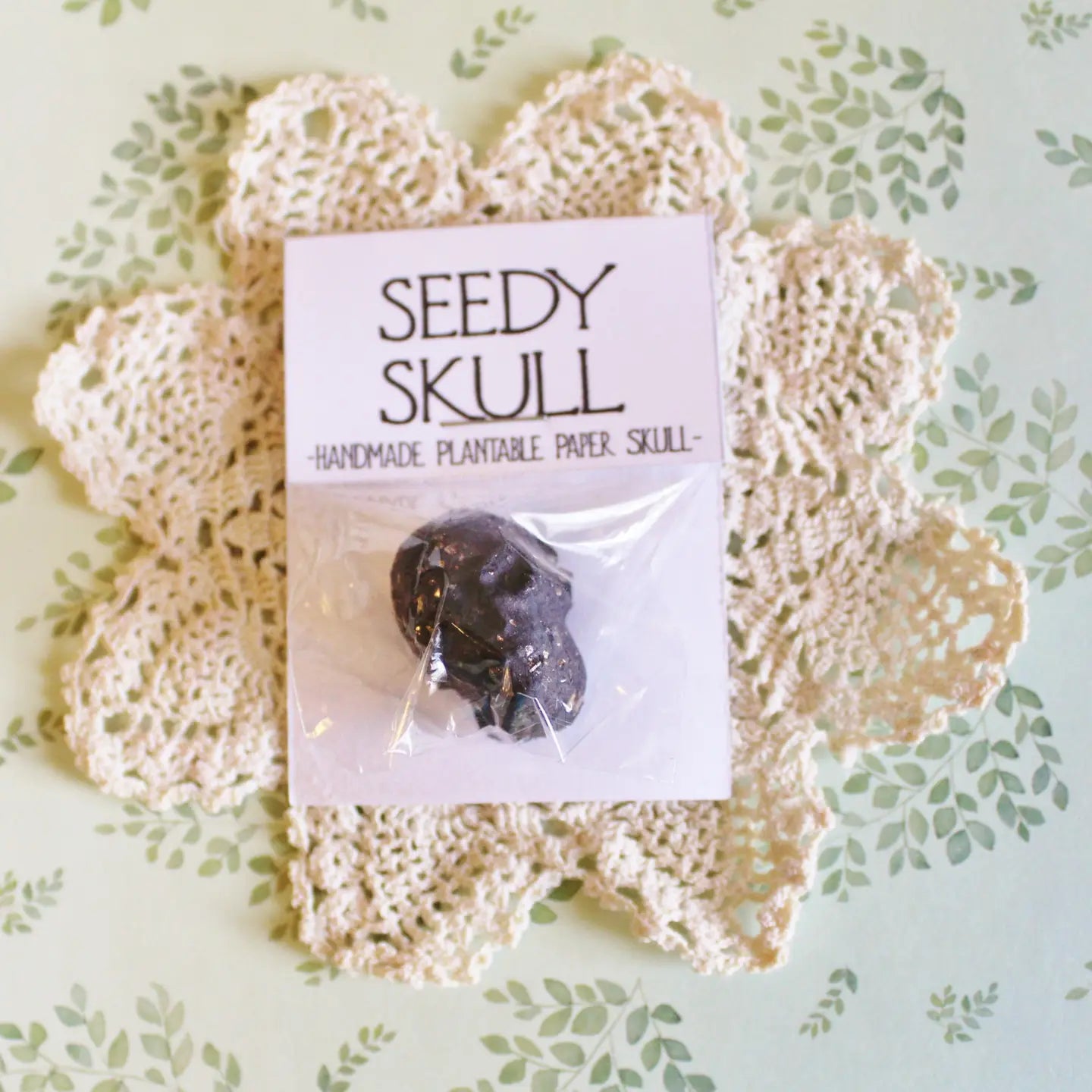 Single Plantable Paper Seedy Skull. Wildflowers
