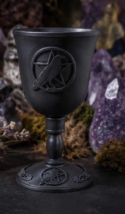 Raven Pentacle Cast Iron Ritual Goblet