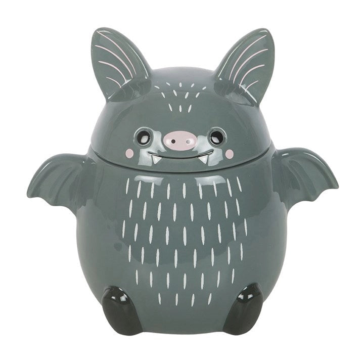Cute Bat Cookie Jar | Ceramic Bat Treat Jar for Witchy Kitchens