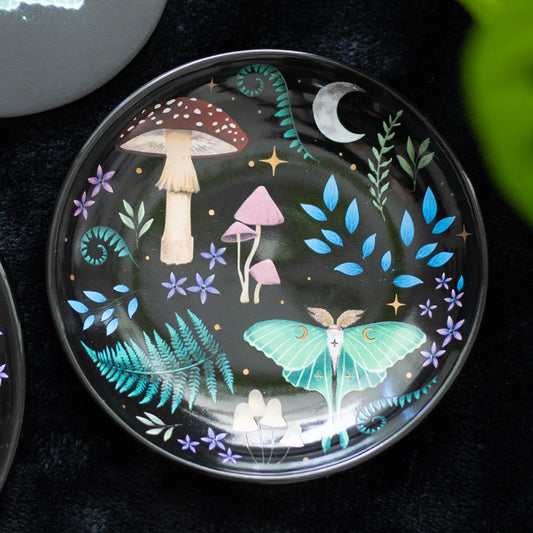 Round Dark Forest Print Trinket Dish