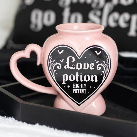 Gothic Love Potion Heart Shaped Mug