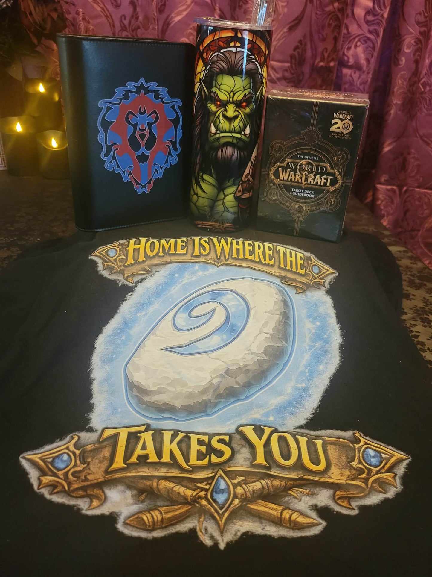 World of Warcraft Tarot Gift Bundle | Horde Tarot Journal, WoW Tarot Deck, Orc Tumbler & Hearthstone Shirt