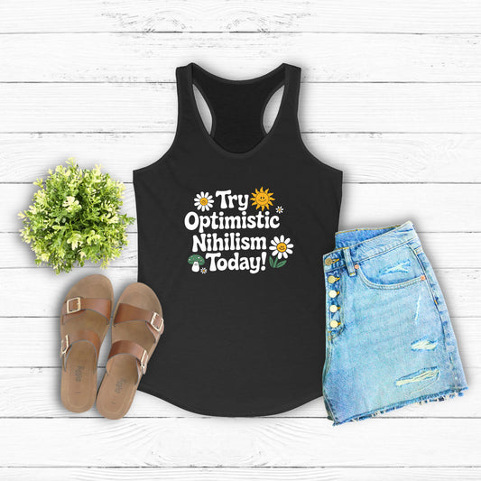 Optimistic Nihilism Racerback Tank
