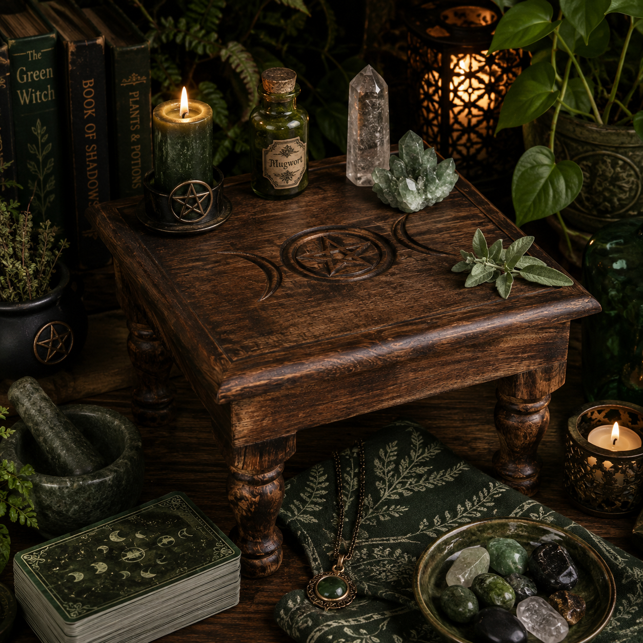 Triple Moon Altar Table