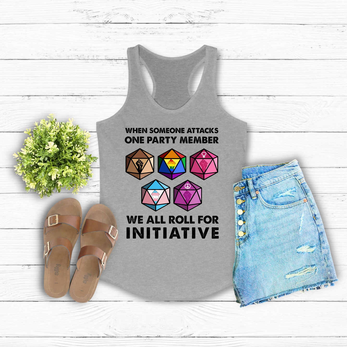 Roll For Initiative Racerback Tank